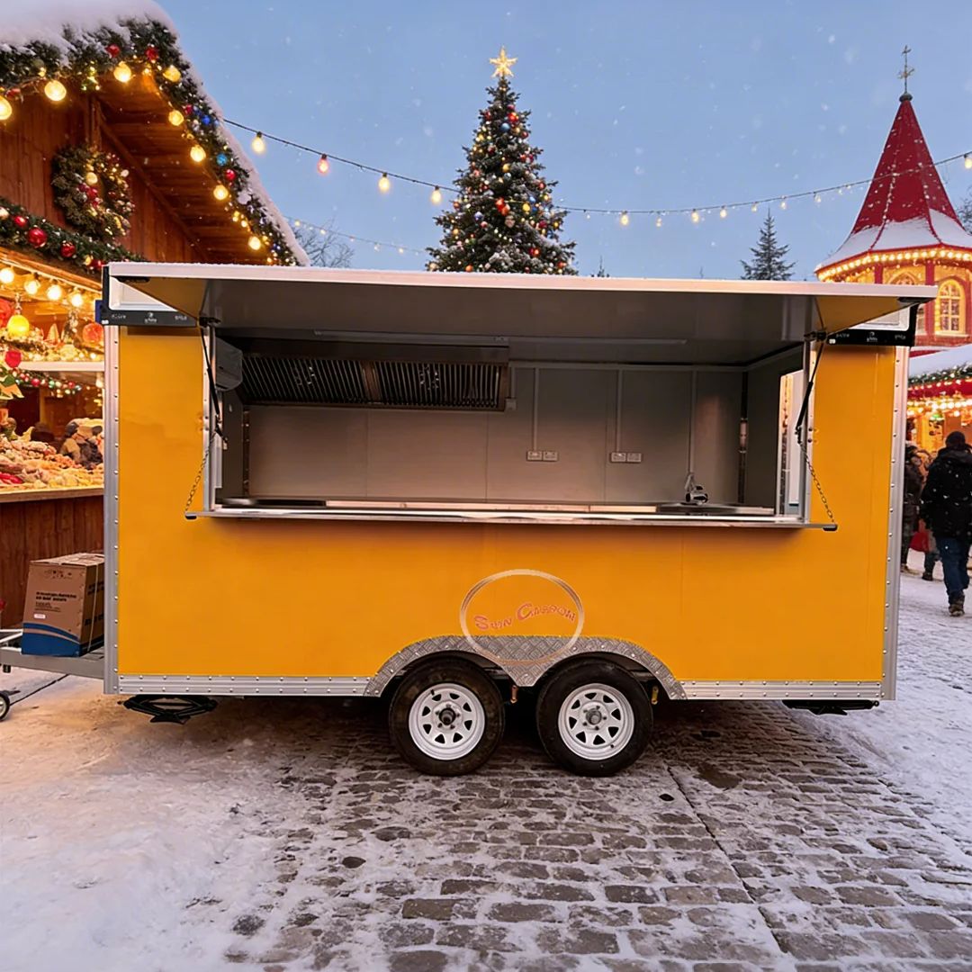 Commercial Kitchen Vendor - Carro de comida remolcable con estante
