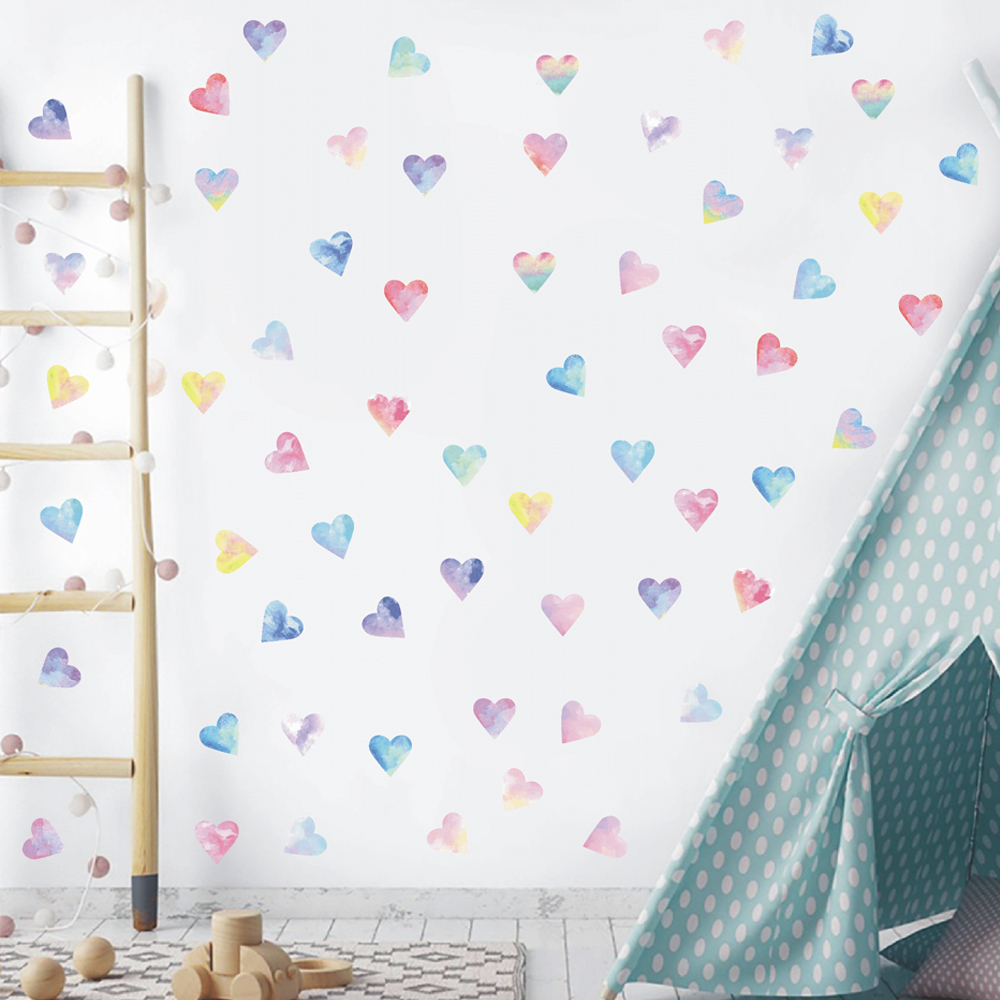 Commercial Kitchen Tiles - Pegatinas de pared de corazones coloridos