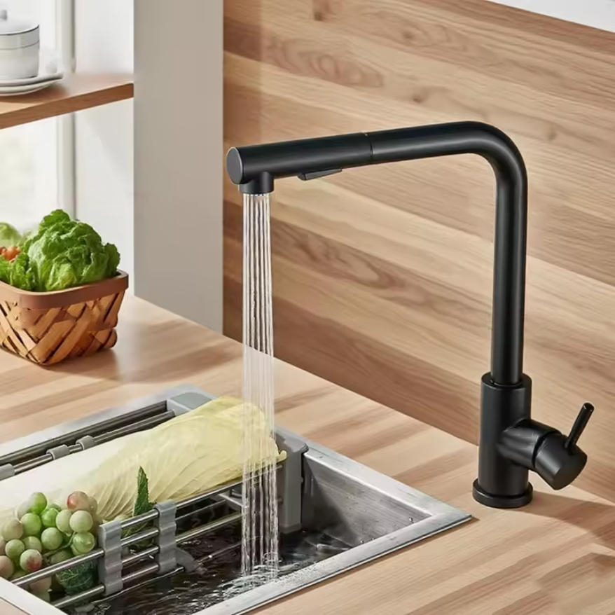 Commercial Kitchen Mixer Tap - Grifo de Cocina Extraíble Negro, Dos