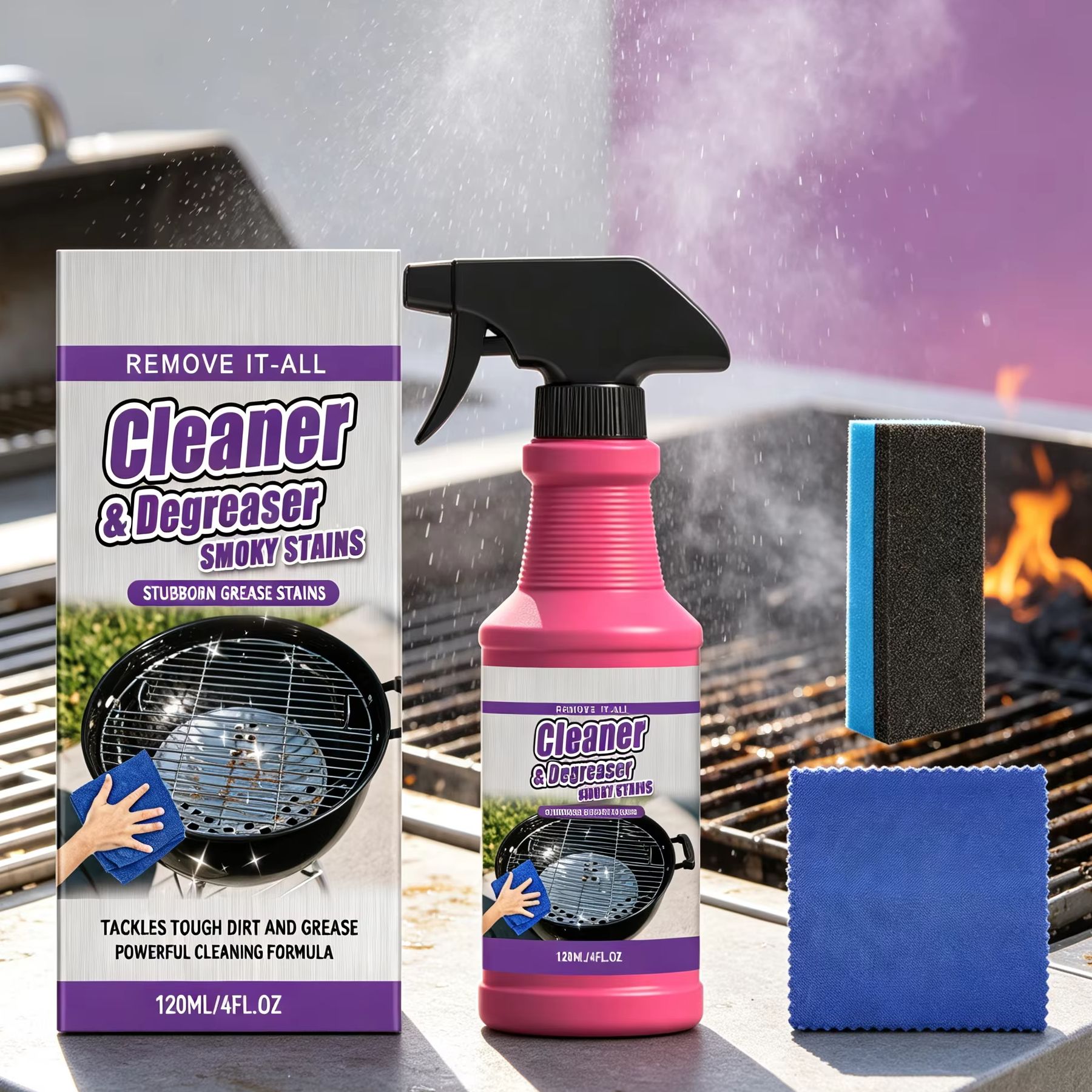 Commercial Kitchen Grease Cleaner - Limpiador de Parrillas para Barbacoa, Eliminador