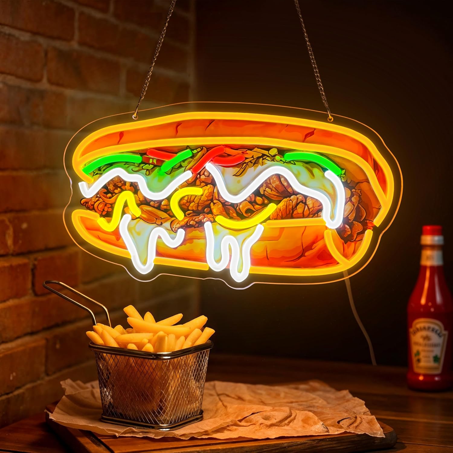 Commercial Kitchen Vendor - Letrero de Neón Philly Cheesesteak, Luz