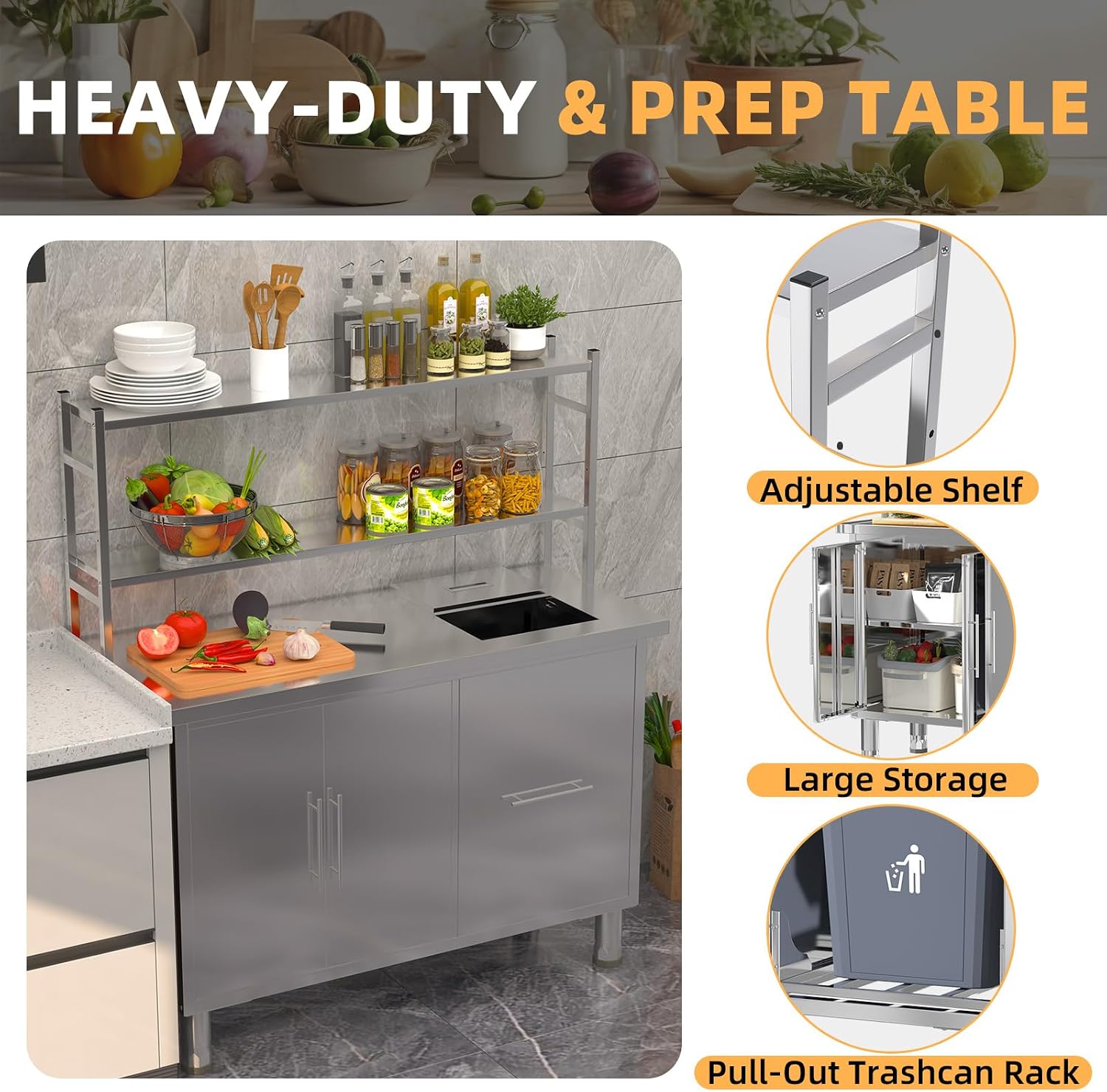 Mesa de Preparación de Acero I - Commercial Kitchen Prep Table reseña y precio