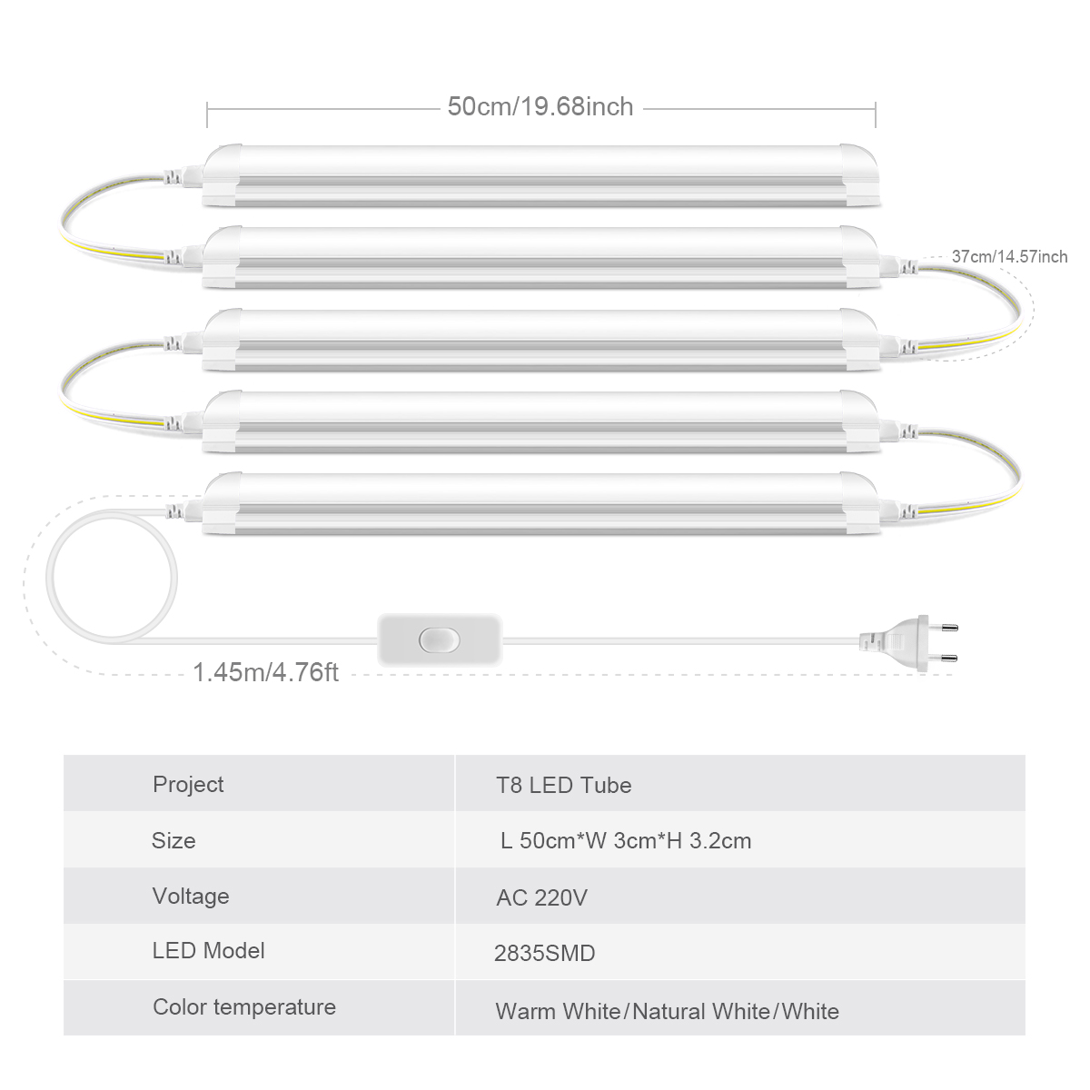 AC220V Enchufe UE T8 Tubo de l - Commercial Kitchen Youtube reseña y precio