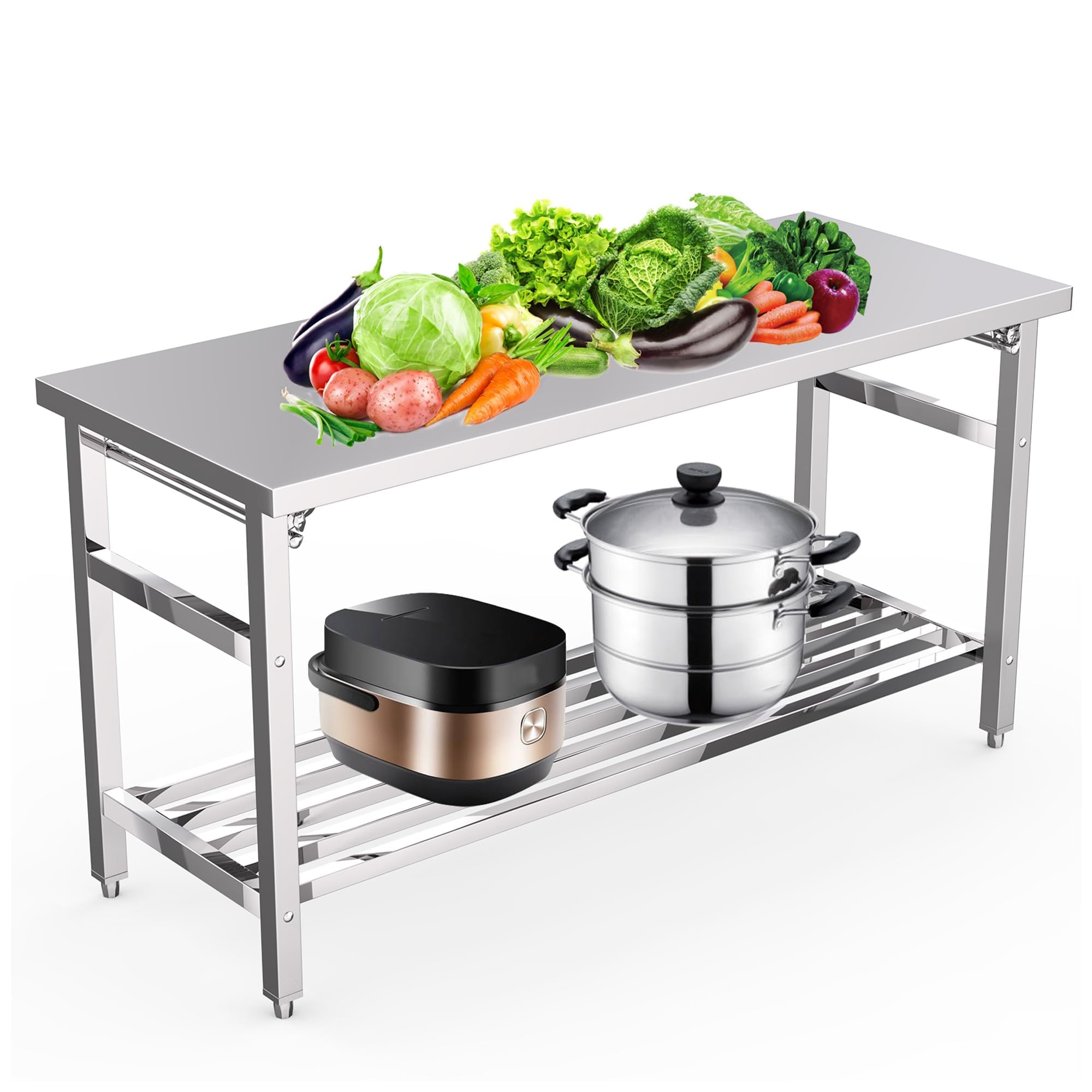 Mesa de Preparación Plegable d - Commercial Kitchen Prep Table reseña y precio