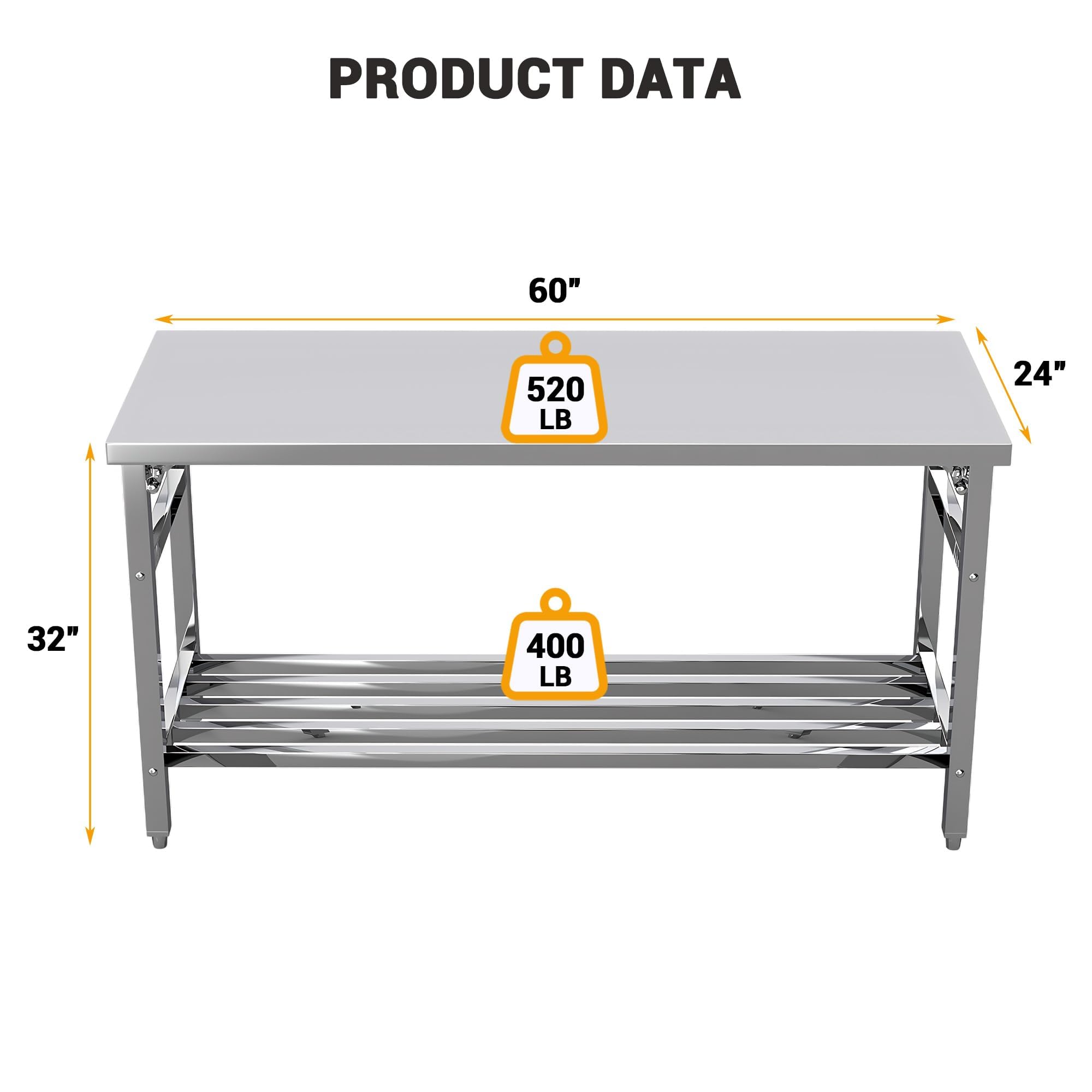 Mesa de Preparación Plegable d - Commercial Kitchen Prep Table reseña y precio