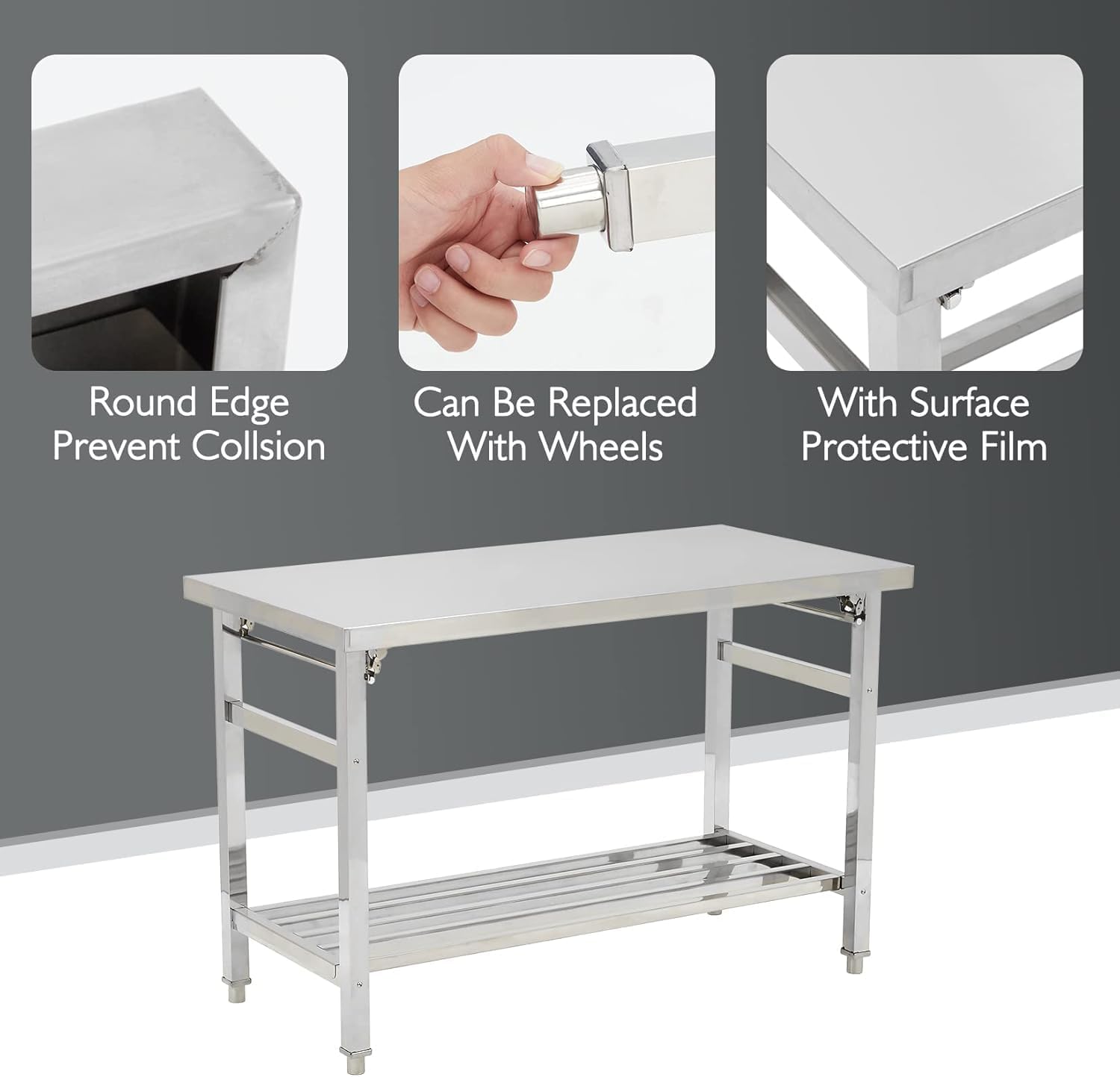 Mesa de Preparación Plegable d - Commercial Kitchen Prep Table reseña y precio