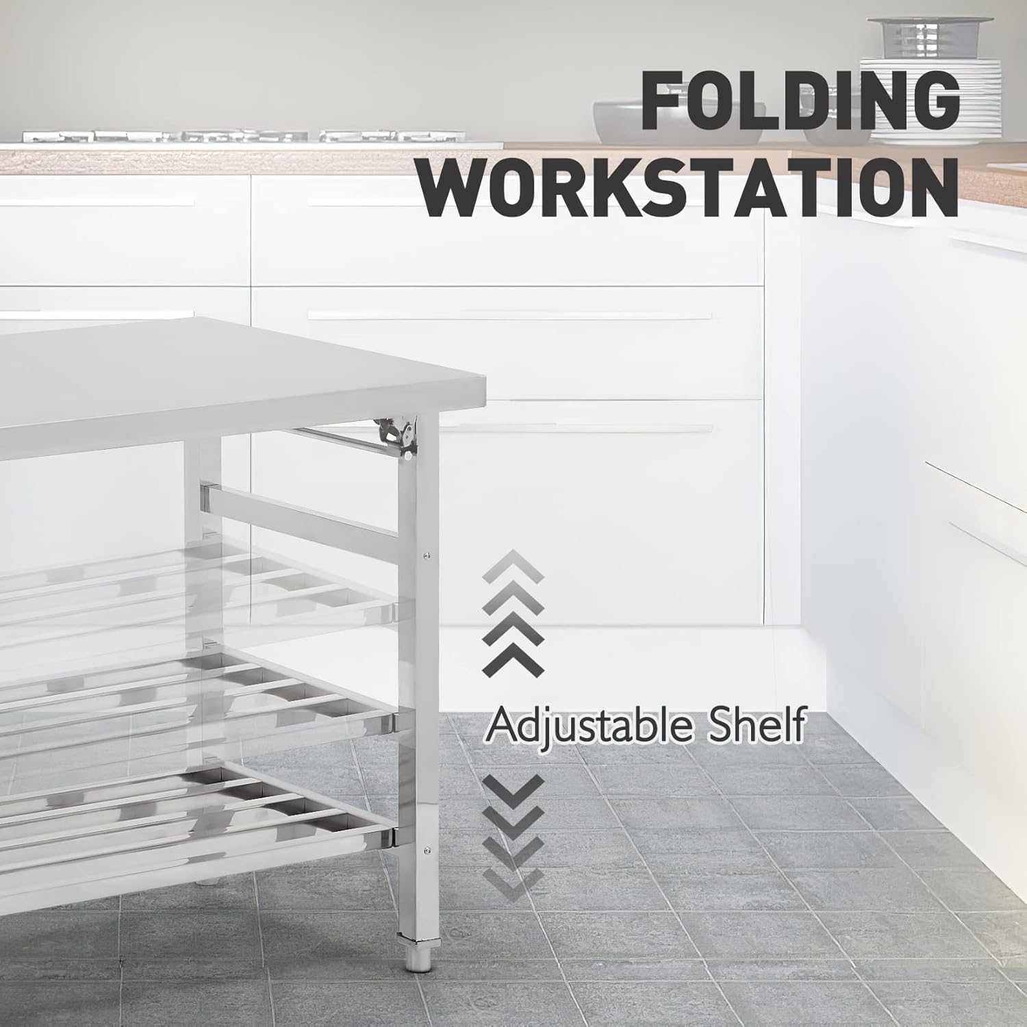 Mesa de Preparación Plegable d - Commercial Kitchen Prep Table reseña y precio