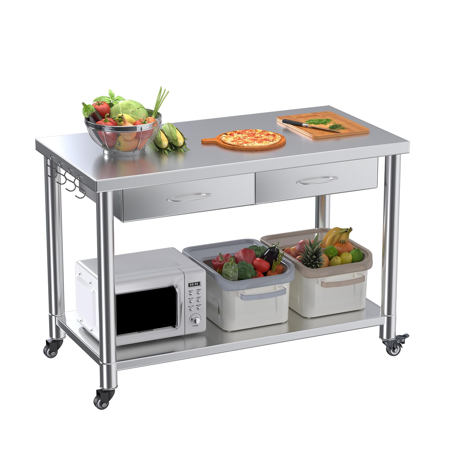 Mesa de Acero Inoxidable con C - Commercial Kitchen Prep Table reseña y precio